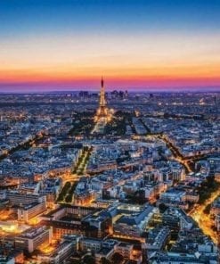 Fototapet med motivet: Staden Paris Solnedgång Eiffeltornet