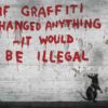 Fototapet med motivet: Banksy Graffiti Betong
