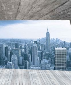 Fototapet med motivet: Fönster staden New York Skyline Empire