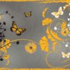 Fototapet med motivet: Mönster blommor fjärilar Natur