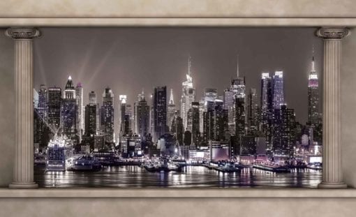 Fototapet med motivet: New York City horisont Fönster Utsikt
